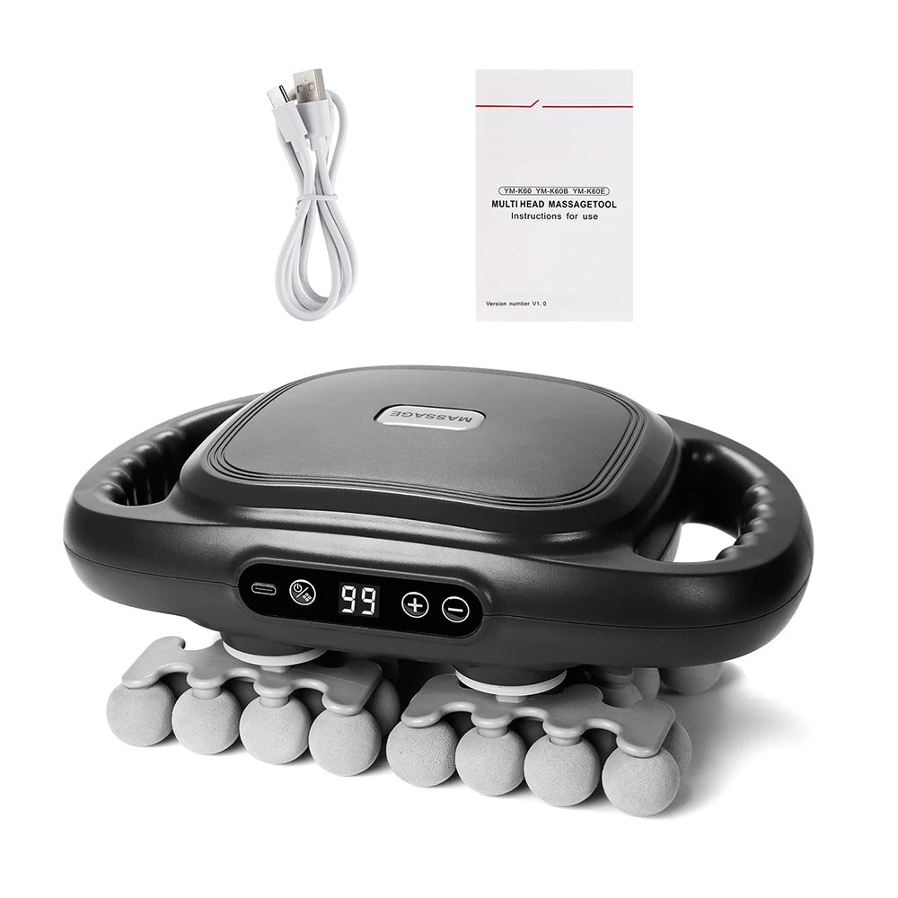 42 Heads Fascia Gun 9 Modes 99 Gear High Frequency Vibration Wireless Deep Tissue Massager Neck Shoulder Thigh Fascia masajeador