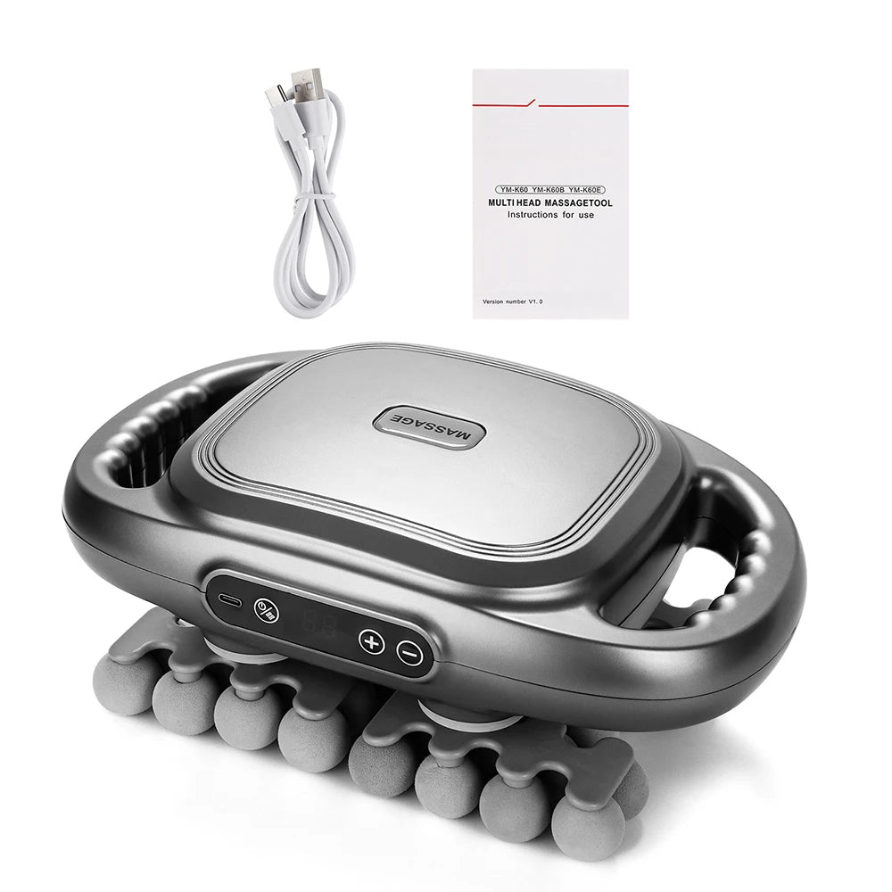 42 Heads Fascia Gun 9 Modes 99 Gear High Frequency Vibration Wireless Deep Tissue Massager Neck Shoulder Thigh Fascia masajeador