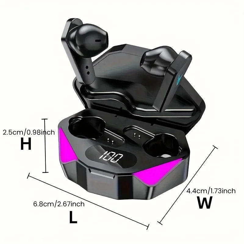 2026 New TWS Wireless Earphones with Bluetooth 5.49 Gaming Headset Sport Earbuds with LED Display Earhooks and Built-in Mic