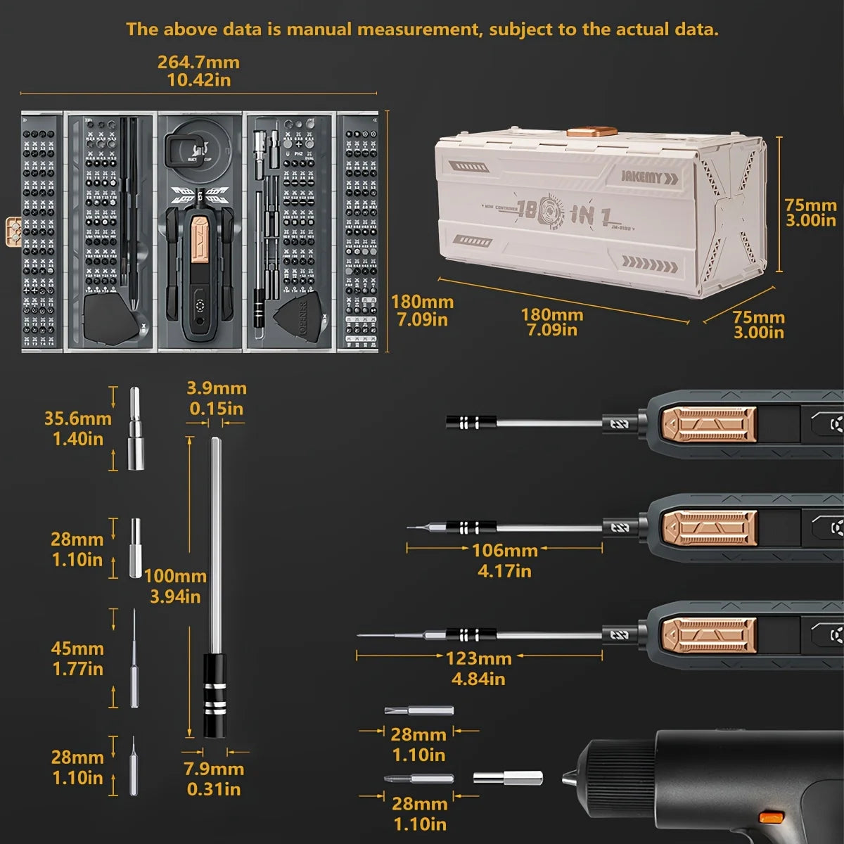 180 in 1 Precision Manual  Multifunctional Screwdriver Set Magnetic Phillips Bits