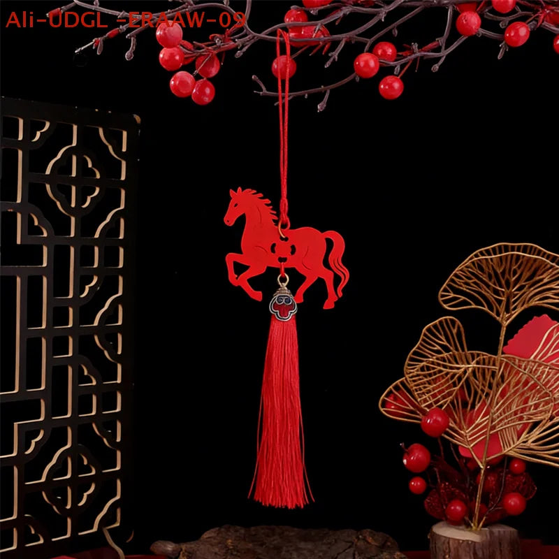 Año del caballo 2026 Colgante decorativo de pared, adorno auspicioso del caballo del zodiaco