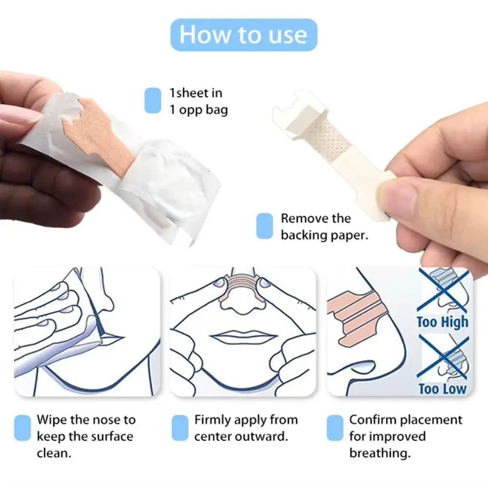 30Pcs New Hypoallergenic Nose Strips Breathable Nasal Congestion Breath Nasal Strips Non-Invasive Relief Strips Better Breathing